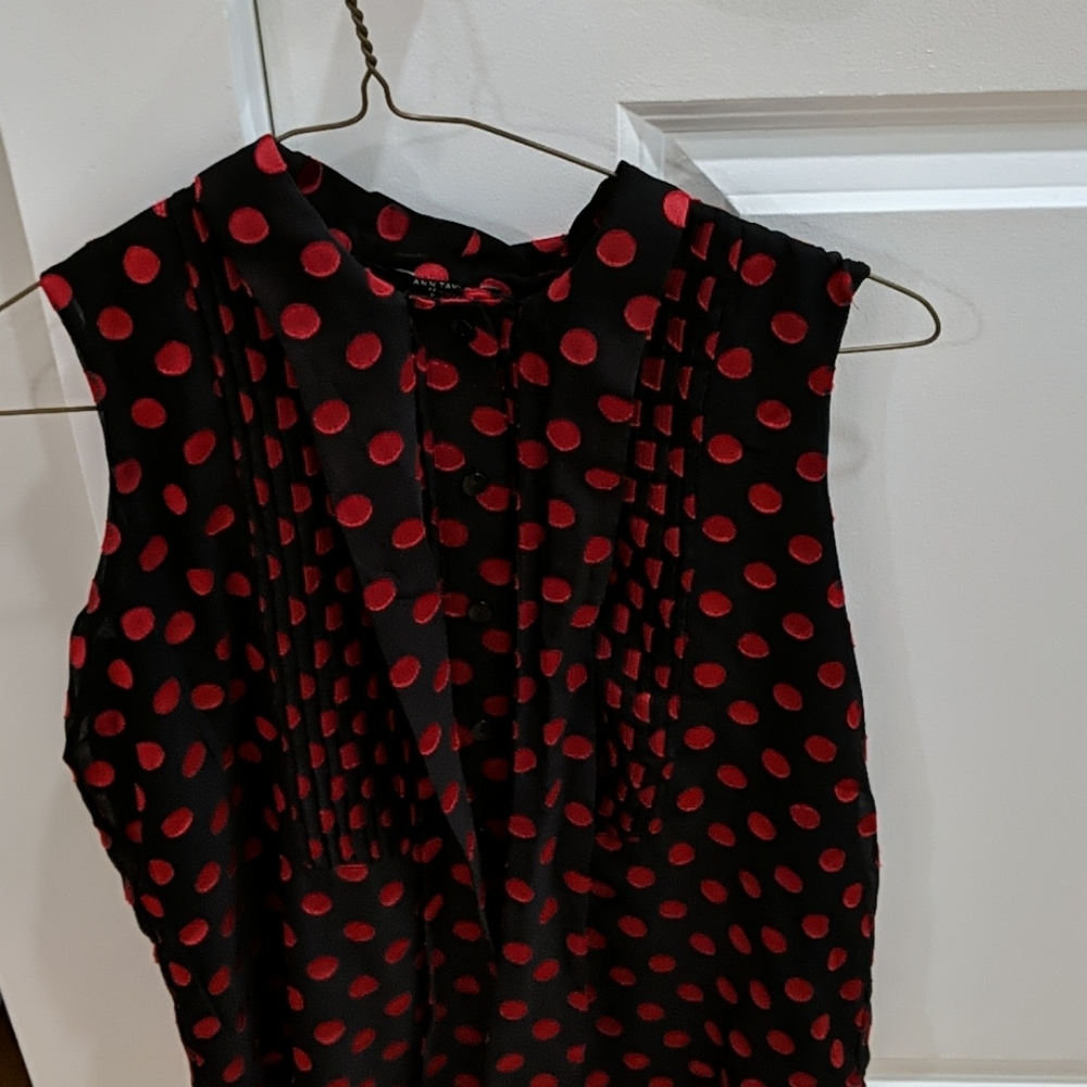 Ann taylor black with red blouse